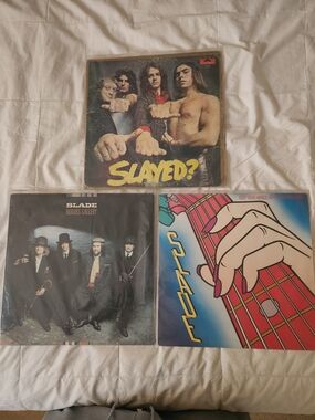 Slade 3 Vinyl Record Lot - Slayed? + Albums with Colorful Artwork